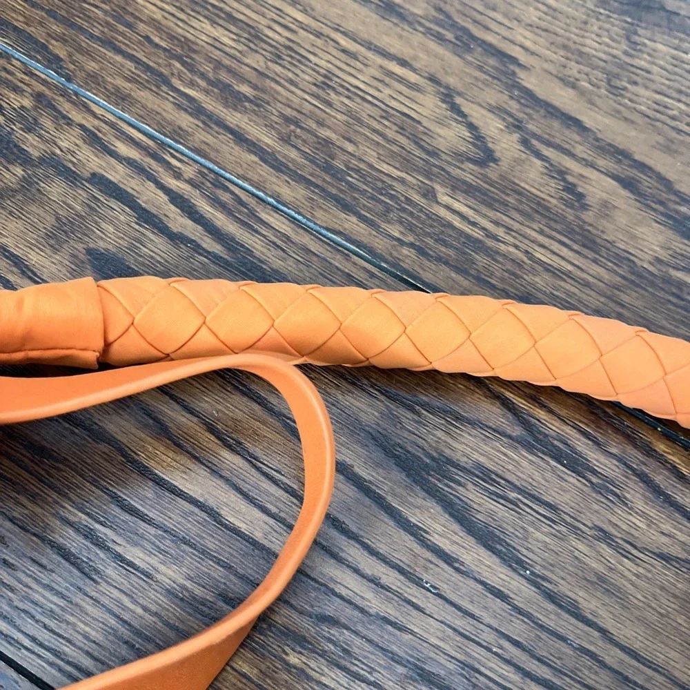 Jason Wu Nylon Woven Hobo Bag Vegan Leather Persimmon Orange $138 MSRP